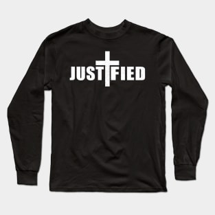 Justified Jesus Cross Christian Faith Long Sleeve T-Shirt